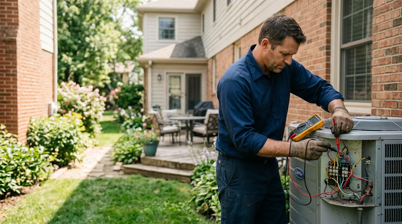 HVAC technician working near Woodstock Valley, CT